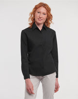 Russell Collection - Ladies' Long Sleeve Classic Pure Cotton Poplin Shirt - 936F