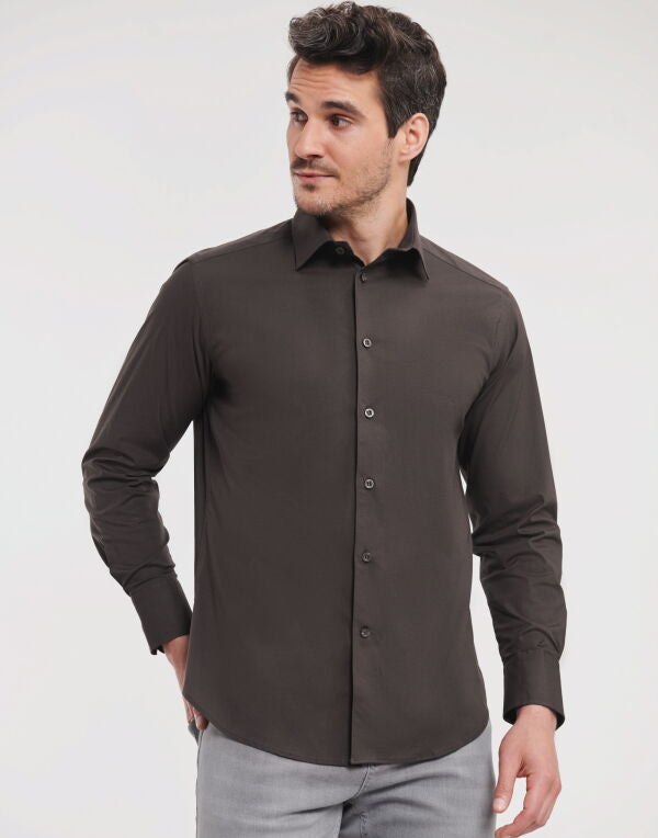 Russell Collection - Men's Long Sleeve Fitted Stretch Shirt - 946M