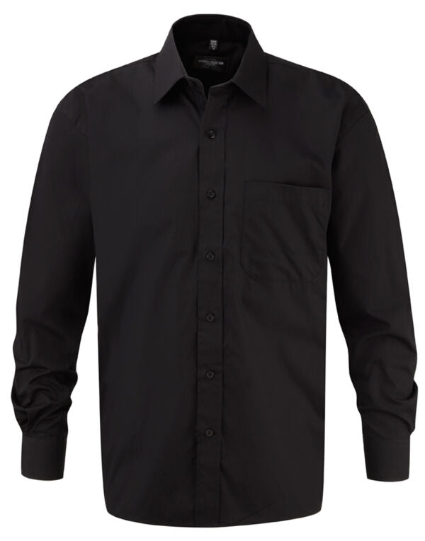 Russell Collection - Men's Long Sleeve Classic Pure Cotton Poplin Shirt - 936M